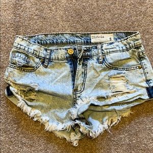 Distressed Jean shorts